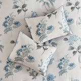 Watercolor Flora Comforter Set, Blue