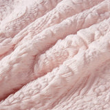 Medallion Faux Fur Plush Comforter Mini Set, Pink
