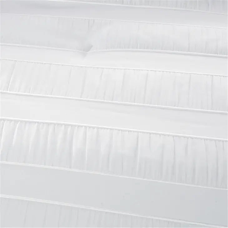 Striped Wrinkle 7-Piece Comforter Set, White