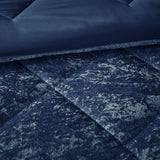 Crushed Velvet 4-Piece Comforter or Duvet Cover Set, Blue