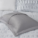 Long Faux Fur Comforter Mini Set, Grey