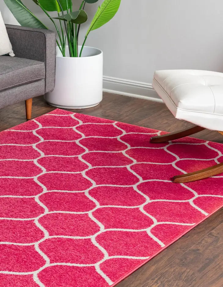 Geometric Rounded Trellis Frieze Rug (Large Rectangular)