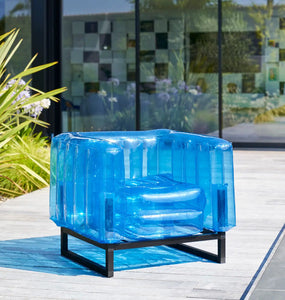Crystal Blue Design Aluminum and TPU Armchair