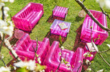 Crystal Pink Aluminum and TPU Design Armchair