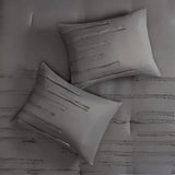 Raw Edge Ribbon 8-Piece Comforter Set, Grey