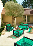 Crystal Green Aluminum and TPU Design Coffee Table
