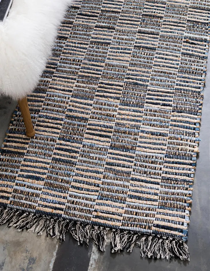 Checkered Chindi Jute Rug