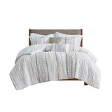 Microfiber Chenille Trim 5-Piece Comforter Set, White