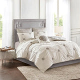 Reversible Embroidered Comforter/Duvet Cover Set, Ivory
