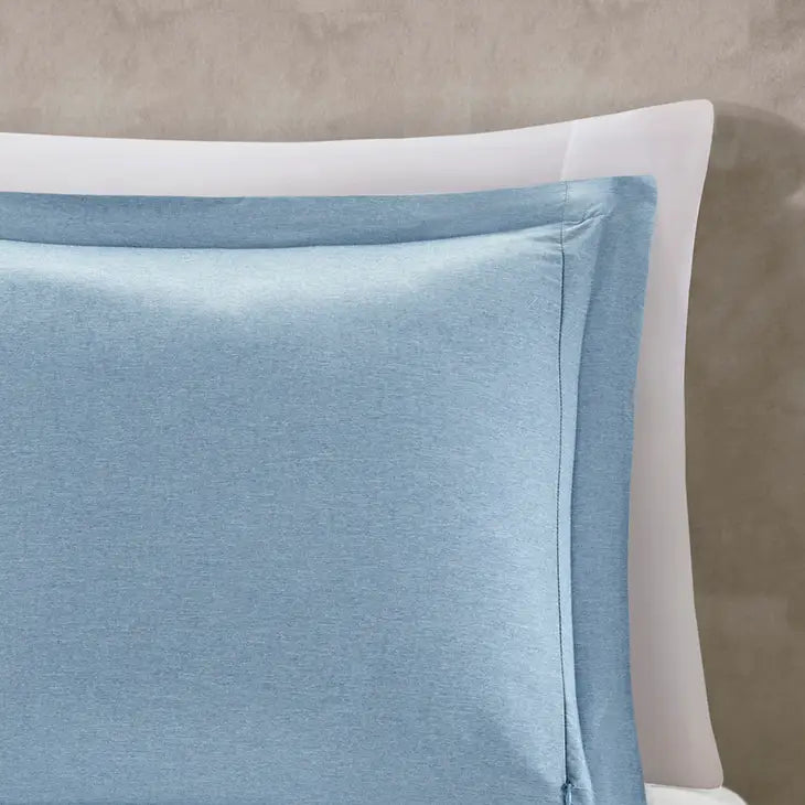 Reversible Striped/Solid Comforter Mini Set, Blue