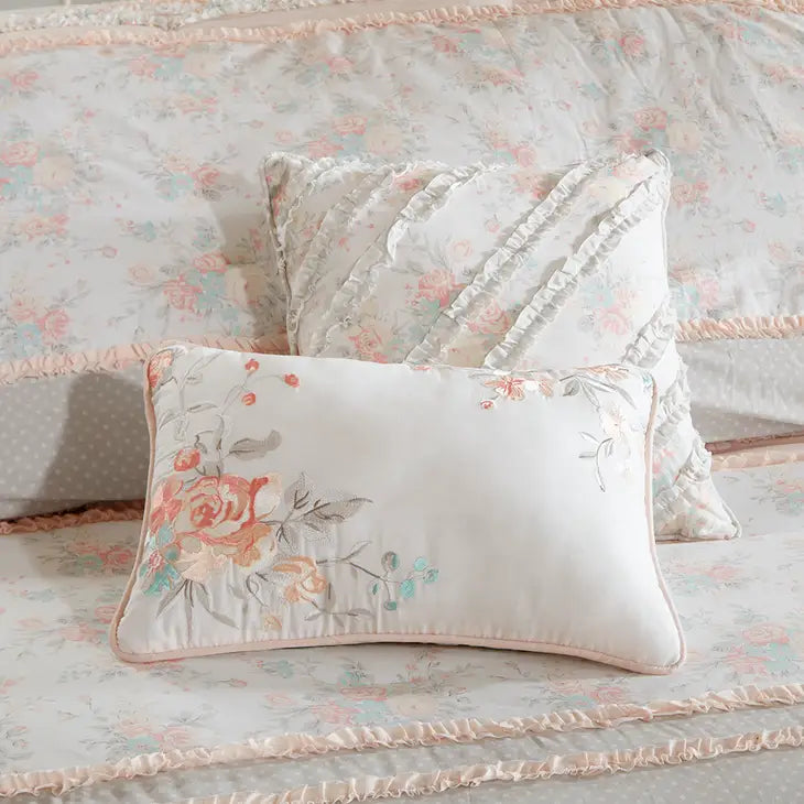 Pink Floral Cottage Comforter Set