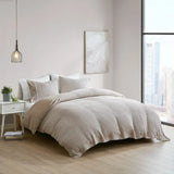 Waffle Weave Comforter/Duvet Cover Set, Taupe