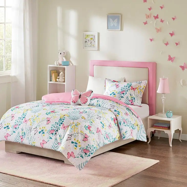 Butterfly 4-Piece Kids Comforter Set