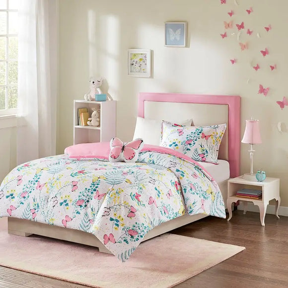 Butterfly 4-Piece Kids Comforter Set