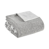 Chambray Tufted Comforter/Duvet Cover Mini Set, Grey