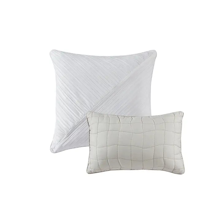 Oversize Crinkle Velvet 5-Piece Comforter Set, Ivory