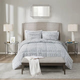 Long Faux Fur Comforter Mini Set, Grey