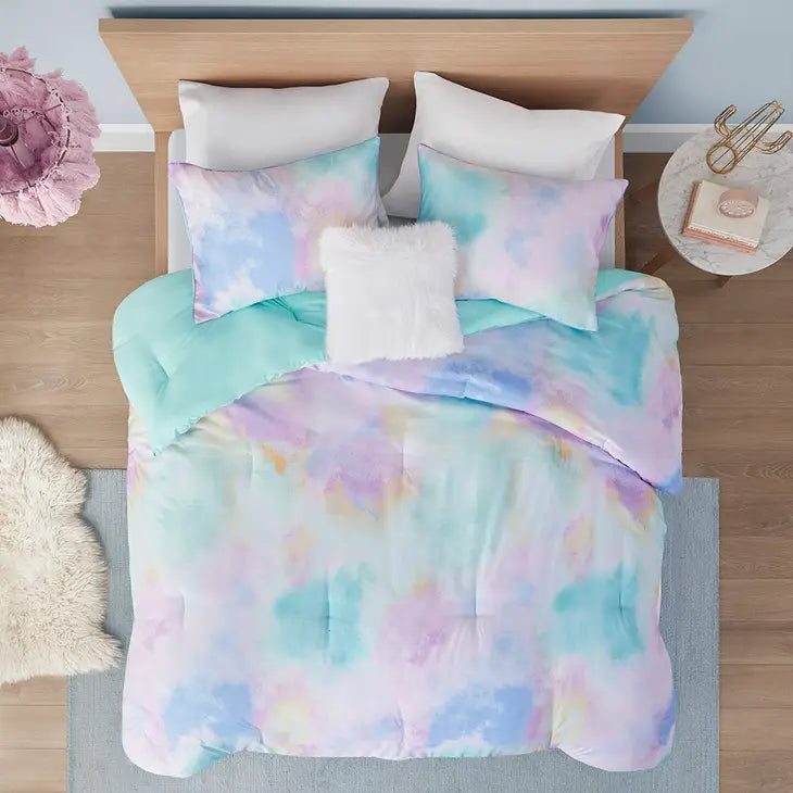 Watercolor Tie Dye Comforter/Duvet Cover Set