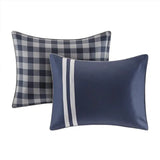 Reversible Baffalo Check 3-Piece Comforter Set, Blue