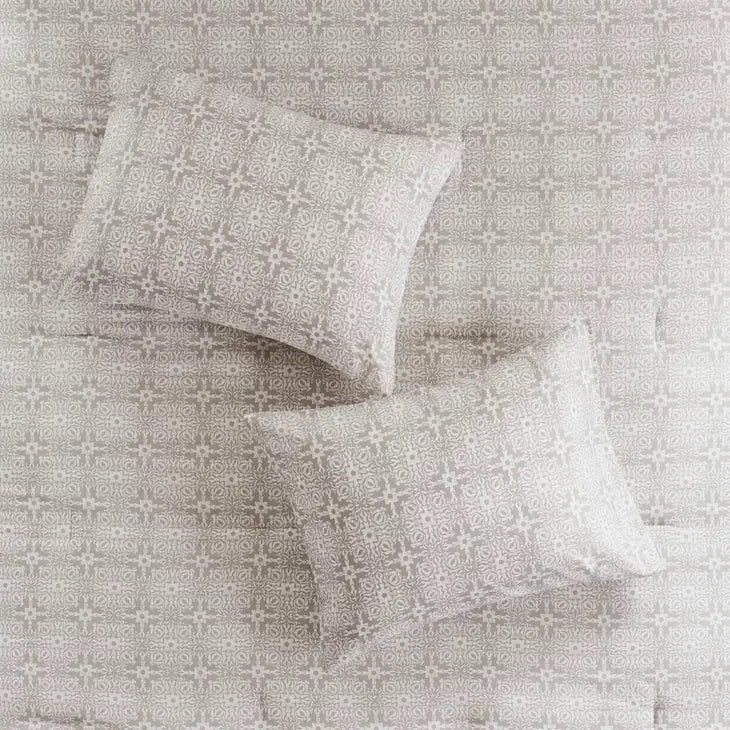 Reversible Embroidered Comforter/Duvet Cover Set, Ivory