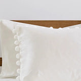 Pom-Pom Trims 3-Piece Comforter or Duvet Cover Set, Ivory