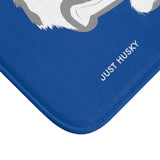 Cute Husky Blue Bath Mat