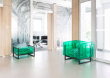 Crystal Green Aluminium and TPU Design Armchair