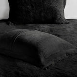 Shaggy Fur 3-Piece Comforter/Duvet Cover Set, Black