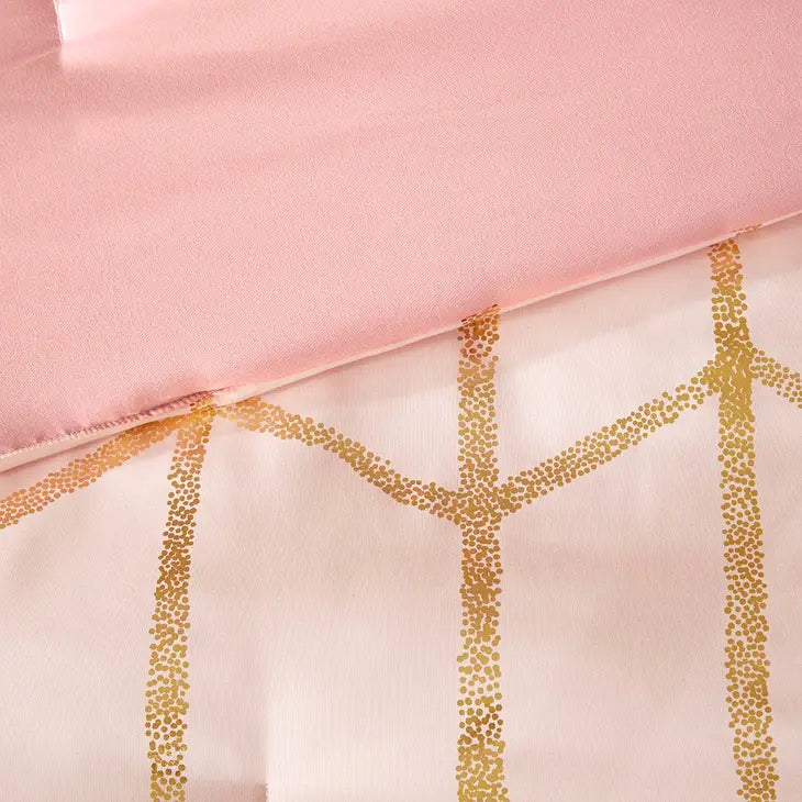 Metallic Comforter/Duvet Cover Set, Pink