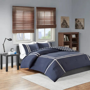 Reversible Baffalo Check 3-Piece Comforter Set, Blue