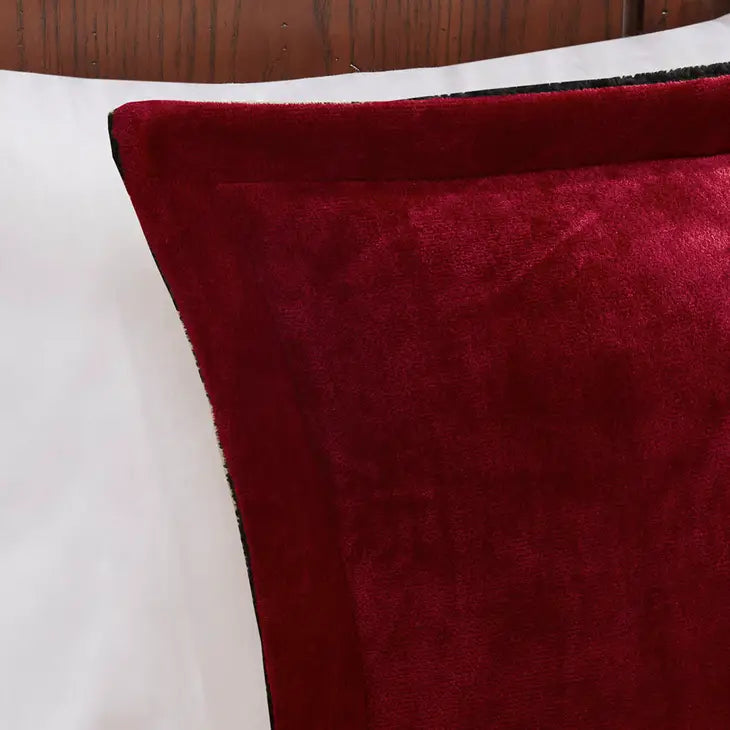 Plush to Sherpa Winter Comforter Set, Red