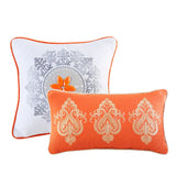 Paisley Boho Comforter Set, Orange