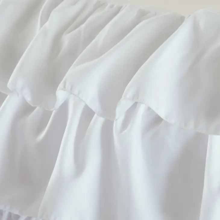 Ruffled Flow 5-Piece Comforter Set, White