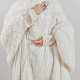 Weighted Blanket Shaggy Fur Throw 12 or 18 LB, Ivory