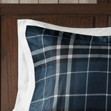 Plaid Soft Spun Comforter Mini Set, Blue/Green