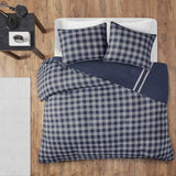 Reversible Baffalo Check 3-Piece Comforter Set, Blue