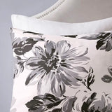 Black and White Floral Comforter/Duvet Cover Set