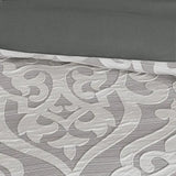 Classic Damask 8-Piece Jacquard Comforter Set, Grey/Silver