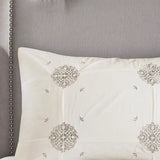 Reversible Embroidered Comforter/Duvet Cover Set, Ivory