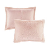 Shaggy Fur 3-Piece Comforter or Duvet Cover Set, Pink