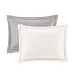 Embossed Sherpa Faux Mink Comforter Mini Set, Ivory