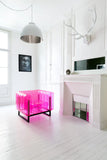 Crystal Pink Aluminum and TPU Design Armchair