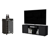 Harvey 2 Piece Living Room Set, Black / Espresso
