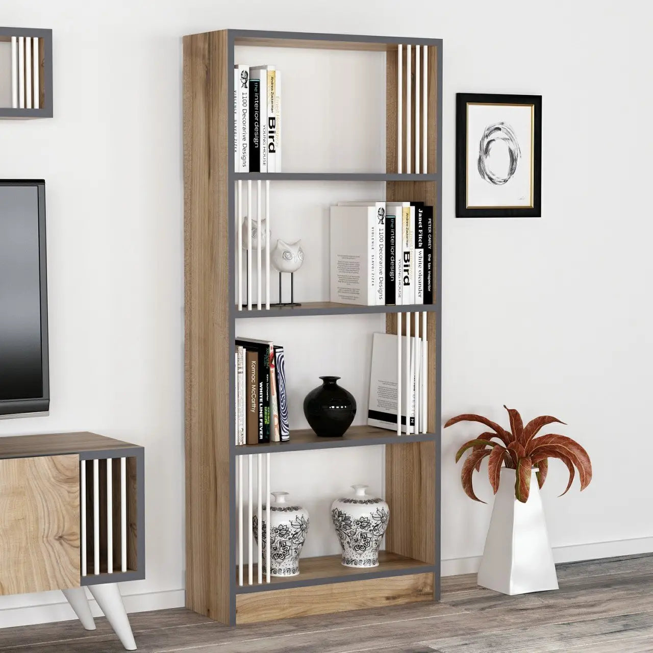 Homelante Negro Large Bookcase