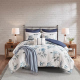 Watercolor Flora Comforter Set, Blue