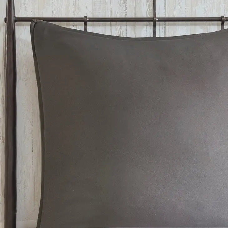 Raw Edge Ribbon 8-Piece Comforter Set, Grey