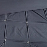 Pinched Embroidered 3-Piece Comforter/Duvet Cover Set, Navy