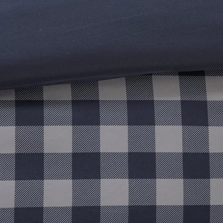Reversible Baffalo Check 3-Piece Comforter Set, Blue