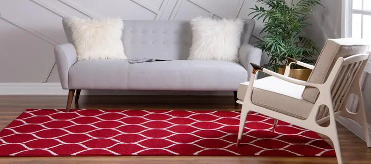 Geometric Rounded Trellis Frieze Rug (Large Rectangular)