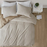 Waffle Weave Comforter/Duvet Cover Set, Taupe